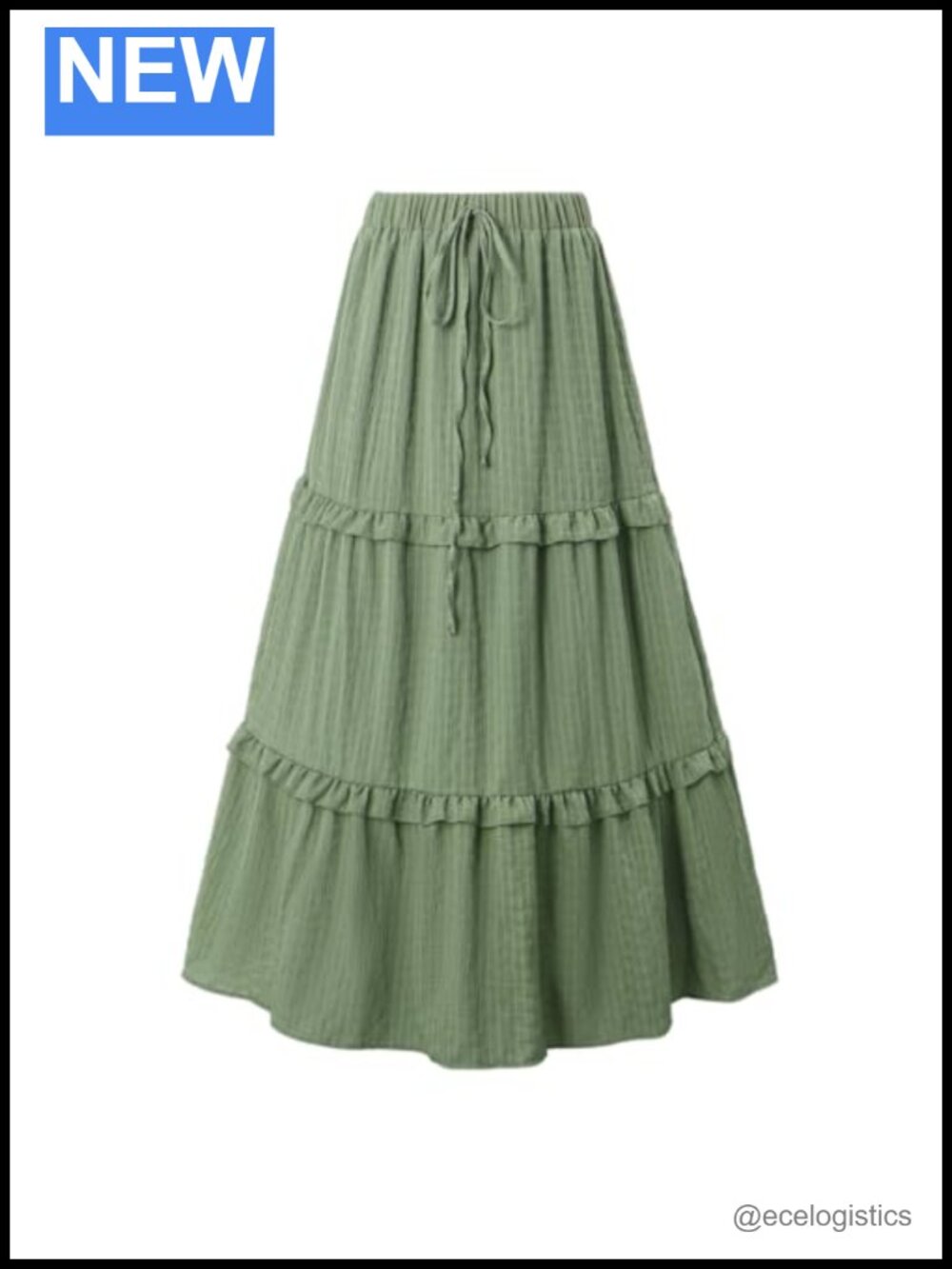 Women's Boho A-Line Maxi Skirt Polyester Elastane Drawstring High Waist